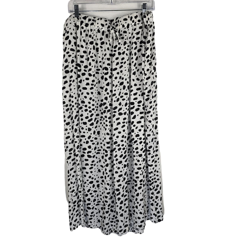 Shoreline 100% Rayon White Black Polka Dots Lightweight Women's Pants 2X